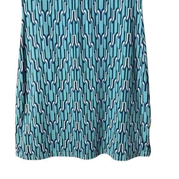 Title Nine Diamalete Athletic Dress in‎ Turquoise Blue Geo Print, Size Medium - Picture 6 of 10